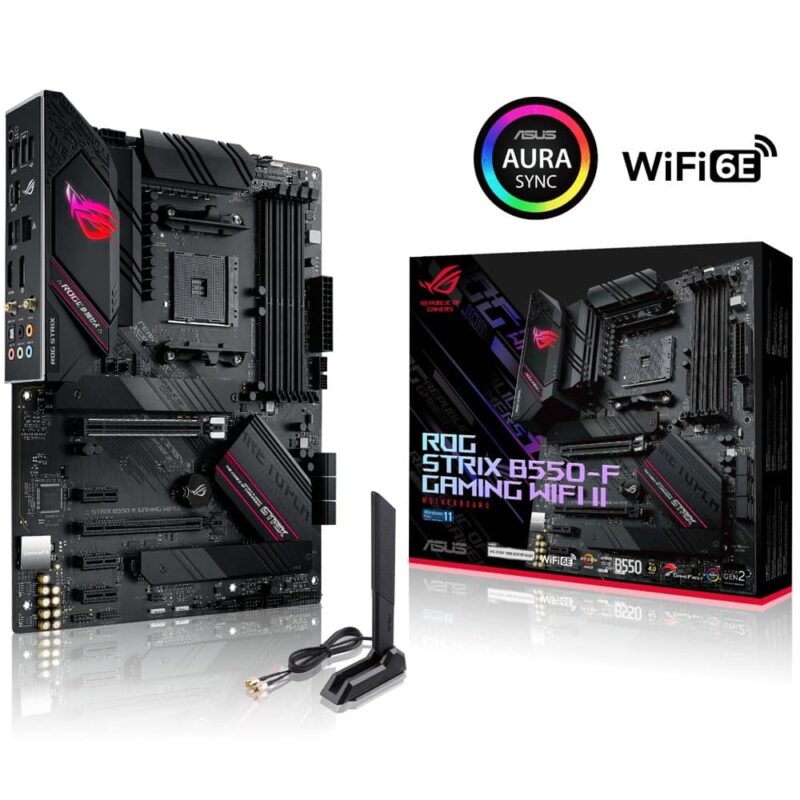 Дънна платка Asus ROG STRIX B550-F GAMING WIFI II, B550, AM4, DDR4, PCI-E 4.0, (DP&HDMI), 6x SATA 6Gb/s, 2x M.2, USB 3.2 Gen 2, ATX Намаления и отстъпки ЧеренПетък 2