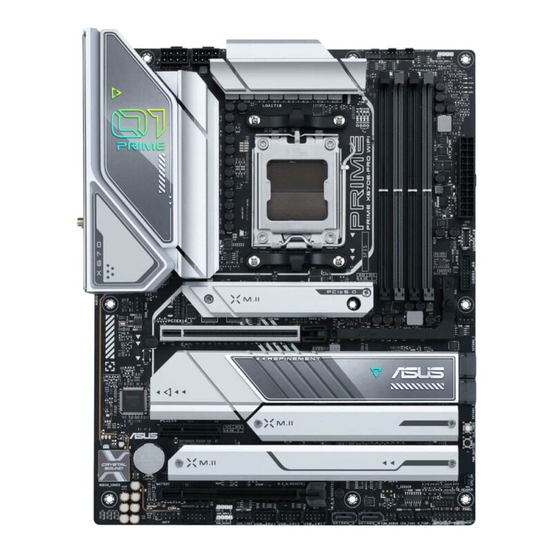 Дънна платка Asus PRIME X670E-PRO WIFI, X670E, AM5, DDR5, PCI-E 5.0 (DP&HDMI), 4x M.2, 4x SATA 6Gb/s, 1x USB 3.2 Gen2x2 Type-C, Wi-Fi 6E, Bluetooth 5.2, ATX Намаления и отстъпки ЧеренПетък 3