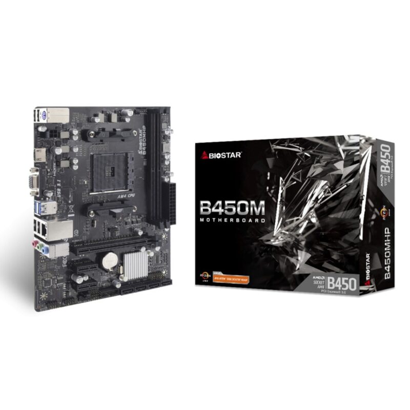 Дънна платка Biostar B450MHP, B450, AM4, DDR4, PCIe 3.0 (VGA&HDMI), 4x SATA 6Gb/s, 2x USB 3.2 Gen 1, mATX Намаления и отстъпки ЧеренПетък 3