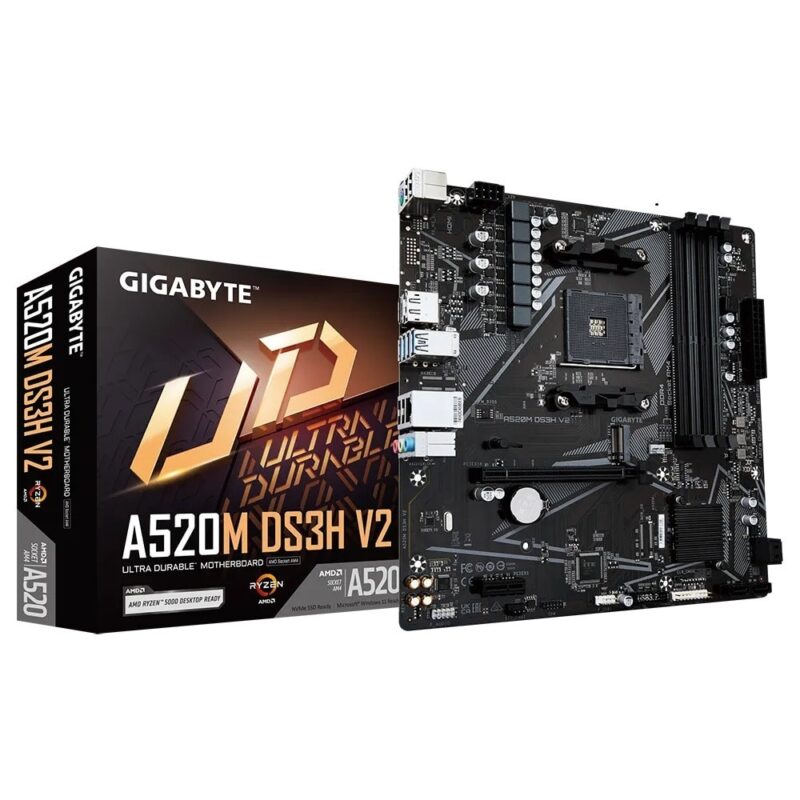 Дънна платка Gigabyte A520M DS3H V2 (rev 1.1), A520, AM4, DDR4, PCI-E 3.0 (DP&HDMI), 1x M.2, 4x SATA 6Gb/s, 4x USB 3.2 Gen 1 Type-A, Micro ATX Намаления и отстъпки ЧеренПетък 3
