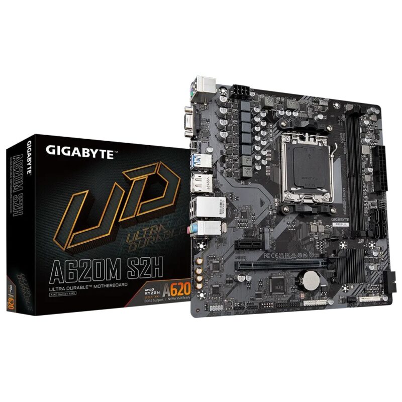Дънна платка Gigabyte A620M S2H, A620, AM5, DDR5, PCI-E 4.0 (VGA&DP&HDMI), 1x M.2, 4x SATA 6Gb/s, 2x USB 3.2 Gen 1, mATX Намаления и отстъпки ЧеренПетък 3