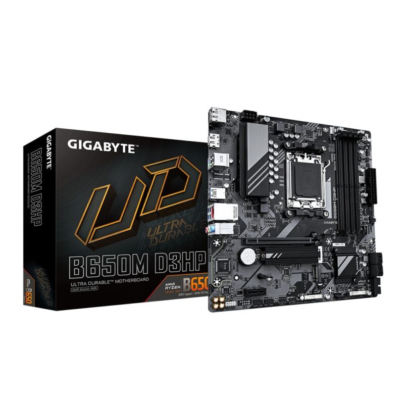 Дънна платка Gigabyte B650M D3HP, B650, AM5, DDR5, PCI-E 4.0 (DP&HDMI), 1x M.2, 4x SATA 6Gb/s, 1x USB 3.2 Gen 1 Type-C, Micro ATX Намаления и отстъпки ЧеренПетък 3