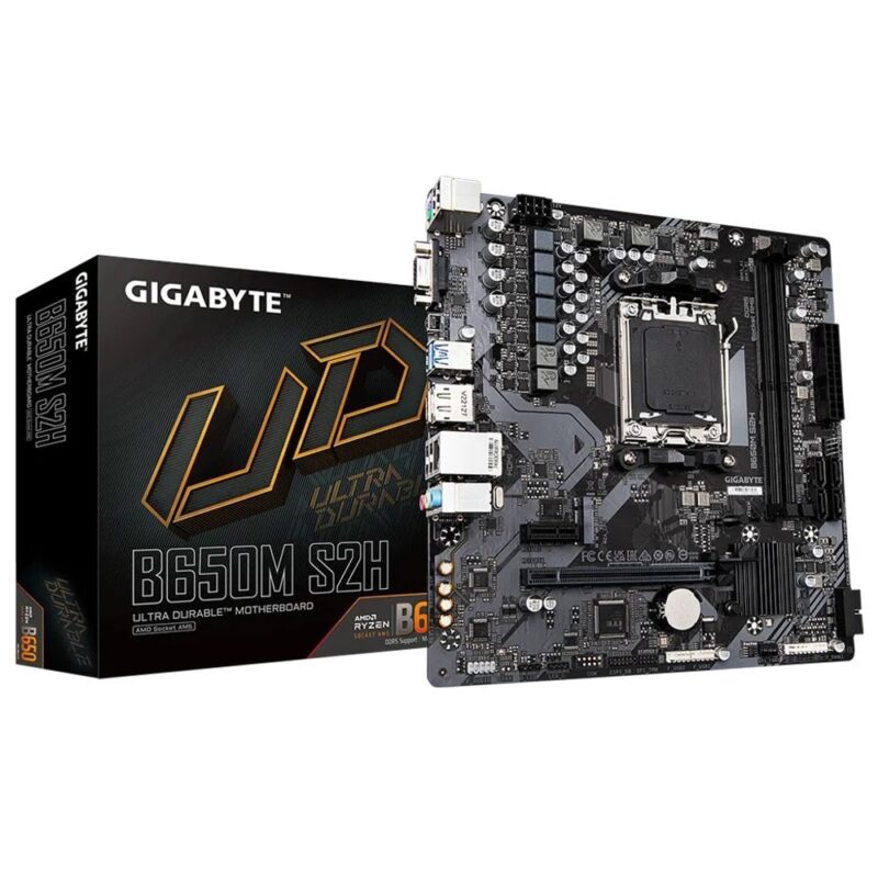 Дънна платка Gigabyte B650M S2H, B650, AM5, DDR5, PCI-E 4.0 (VGA&DP&HDMI), 1x M.2, 4x SATA 6Gb/s, 2x USB 3.2 Gen 1, mATX Намаления и отстъпки ЧеренПетък 3