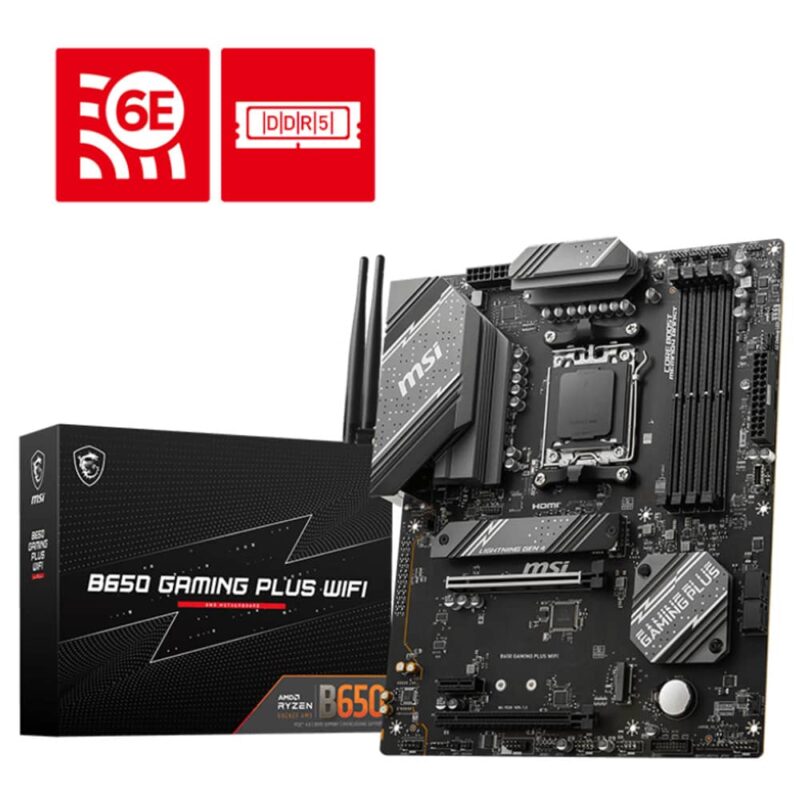 Дънна платка MSI B650 GAMING PLUS WIFI, B650, AM5, DDR5, PCI-E 4.0 (HDMI&DP), 2x M.2, 4x SATA 6Gb/s, 4x USB 3.2 Gen 1 Type-A, 1x USB 3.2 Gen 2×2 Type-C, Wi-Fi 6E, Bluetooth, ATX Намаления и отстъпки ЧеренПетък 3