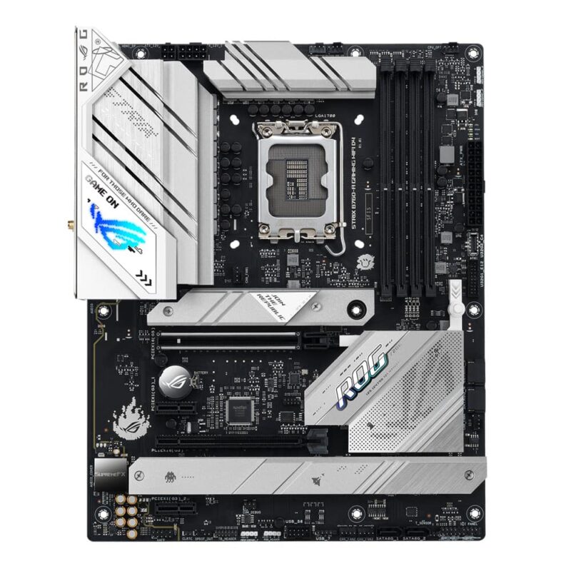 Дънна платка Asus ROG Strix B760-A Gaming Wi-Fi, B760, LGA1700, DDR5, PCIe 5.0 (HDMI&DP), 3x M.2, 4x SATA 6Gb/s, 1x USB 3.2 Gen 2 Type-C, 2x USB 3.2 Gen 1 Type-A, Wi-Fi, Bluetooth, ATX Намаления и отстъпки ЧеренПетък 3