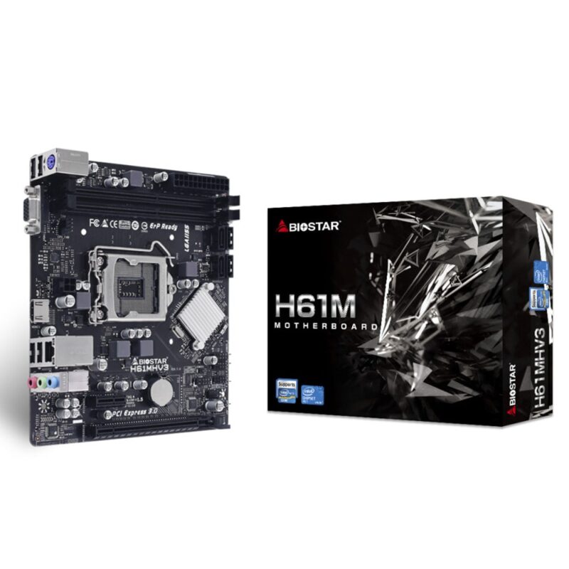 Дънна платка Biostar H61MHV3, H61, LGA1155, DDR3, PCI-E (HDMI&D-Sub) 4x SATA 6Gb/s, 4x USB 2.0, mATX Намаления и отстъпки ЧеренПетък 3