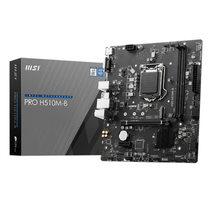 Дънна платка MSI Pro H510M-B, H470, LGA1200, DDR4, PCI-E 3.0 (HDMI&VGA), 1x M.2, 4x SATA 6Gb/s, 2x USB 3.2 Gen1 Type A, mATX Намаления и отстъпки ЧеренПетък 3