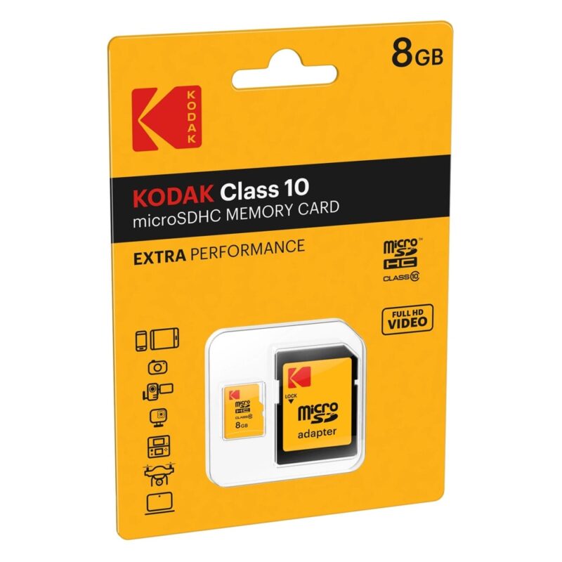 Карта памет 8GB microSDHC с адаптер, Kodak EKMSDM8GHC10CK, Class 10, скорост на четене до 20 MB/s, скорост на запис до 12 MB/s Намаления и отстъпки ЧеренПетък 3