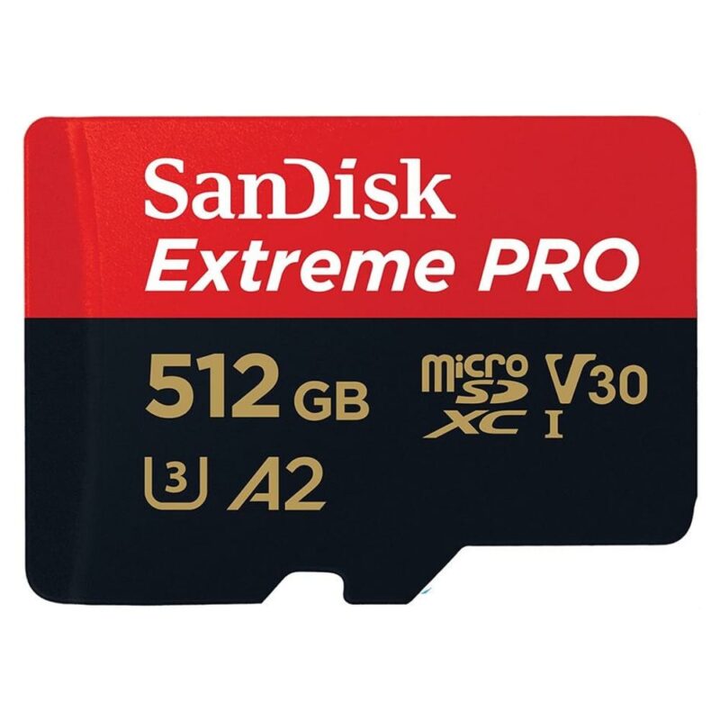 Карта памет 512GB microSDXC, Sandisk Extreme Pro с адаптер, Class 10 UHS-1 U3, скорост на четене 200MB/s, скорост на запис 140MB/s Намаления и отстъпки ЧеренПетък 3