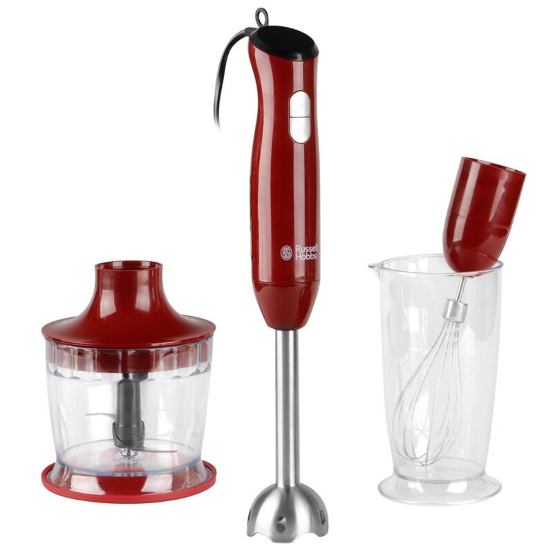 Пасатор Russell Hobbs 24700-56, 500W, 2 степени на работа, функция пулс, 0.7 l обем на купата, червен Намаления и отстъпки ЧеренПетък 3