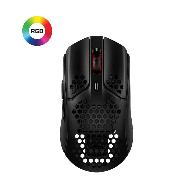 Мишка HyperX Pulsefire Haste Wireless, оптична (16000 DPI), безжична, 6 бутона, USB, черна, RGB подсветка, сензор PixArt 3335, програмируеми бутони Намаления и отстъпки ЧеренПетък 3