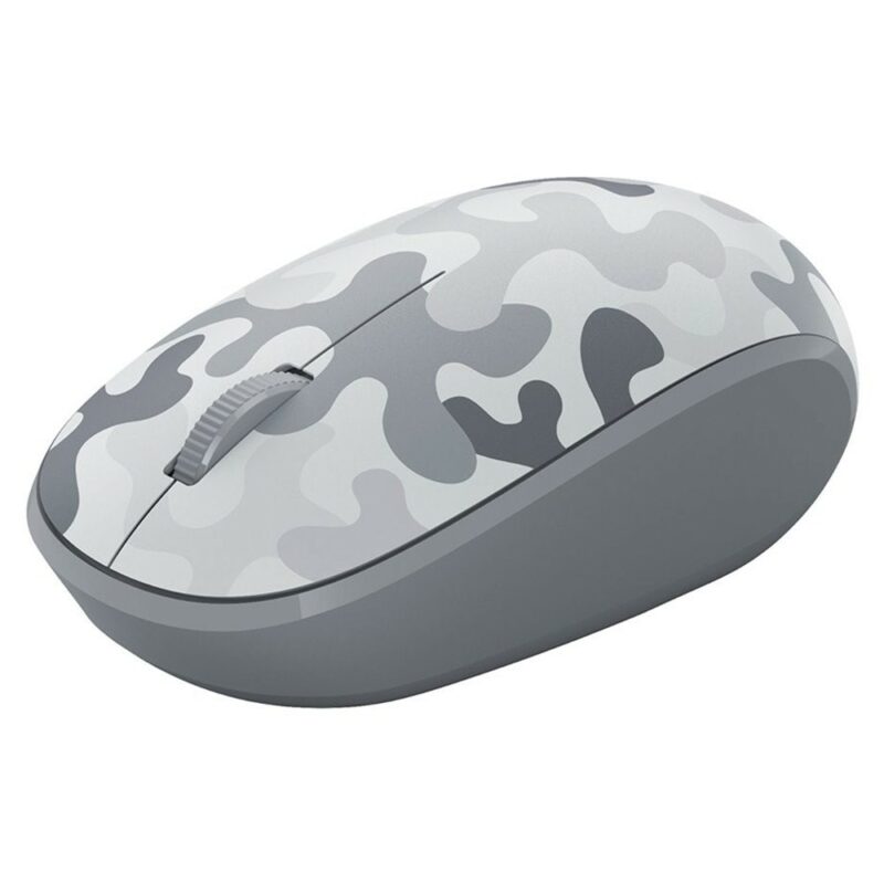 MS  Camo SE White Camo   Вашата нова функционална мишка Компактният, модерен дизайн се вписва удобно в ръката ви.  Работете по-ефективно   С три бутона – ляв, среден бутон колелце и десен.   Дълъг живот на батерията   До 12 ... / / Мишка MS Bluetooth Mouse Camо, оптична, (1000 dpi), безжична, Bluetooth 4.0, до 10 метра обхват, арктически камуфлаж