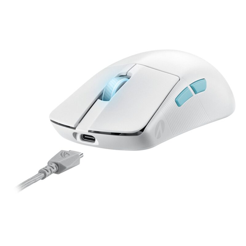 Мишка Asus ROG Harpe Ace Aim Lab White, оптична, 36000dpi, USB & Bluetooth, бяла Намаления и отстъпки ЧеренПетък 3