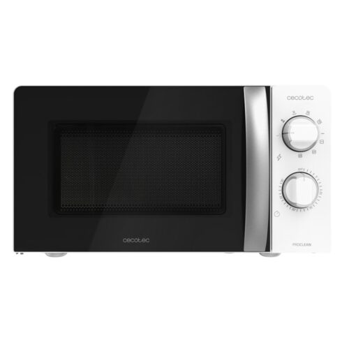Микровълнова фурна Cecotec ProClean 2110, механично управление, 700W, 20l обем, 6 степени на мощност, бяла