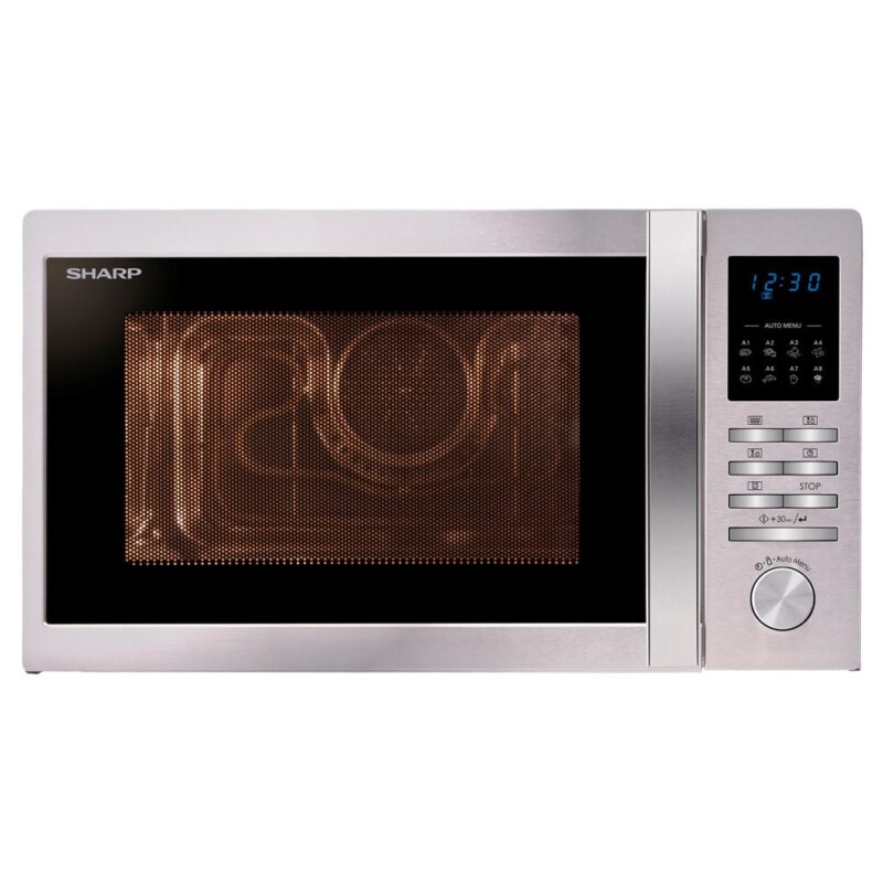 Микровълнова фурна Sharp R322STWE, механично управление, 900W, 25l обем, 5 степени на мощност, инокс Намаления и отстъпки ЧеренПетък 3