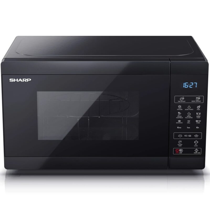 Микровълнова фурна Sharp YC-MG02E-B, сензорно управление, 800W, 20l обем, черна Намаления и отстъпки ЧеренПетък 3