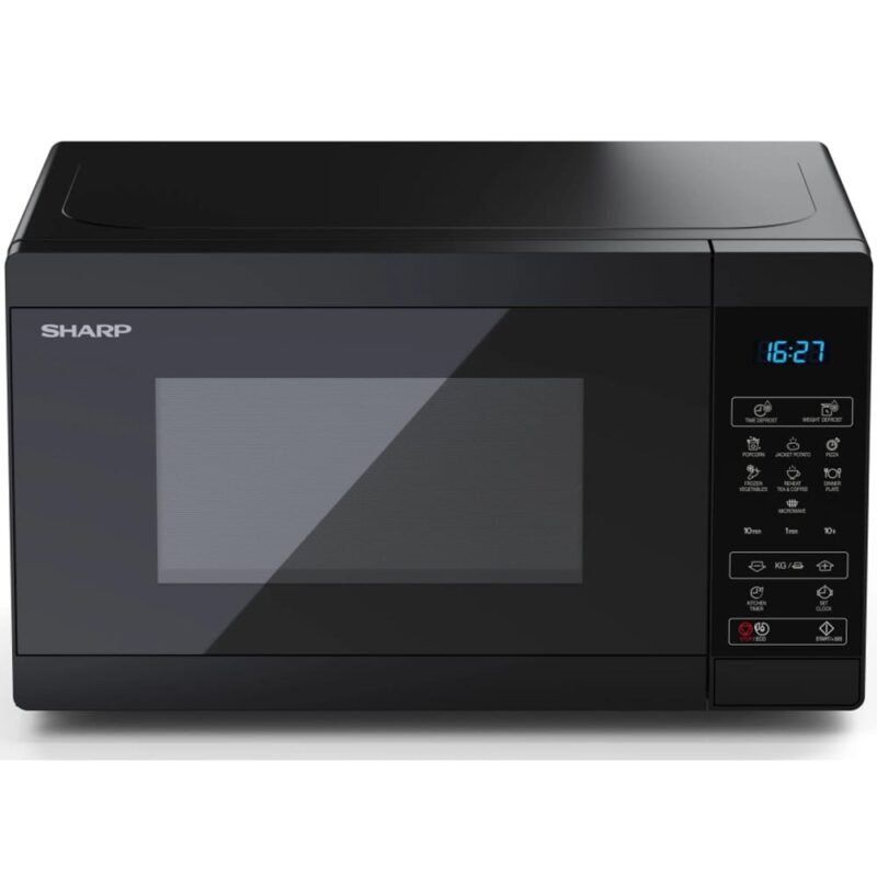 Микровълнова фурна Sharp YC-MS02E-B, сензорно управление, 800W, 20l обем, 11 степени на мощност, черна Намаления и отстъпки ЧеренПетък 3