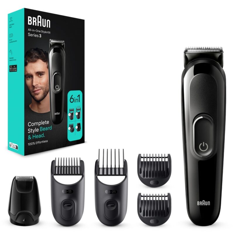 Тример за тяло Braun All-in-One Style Kit Series 3 (MGK3410), 6 в 1, настройки на дължината, до 50 мин. време на работа, черен Намаления и отстъпки ЧеренПетък 3