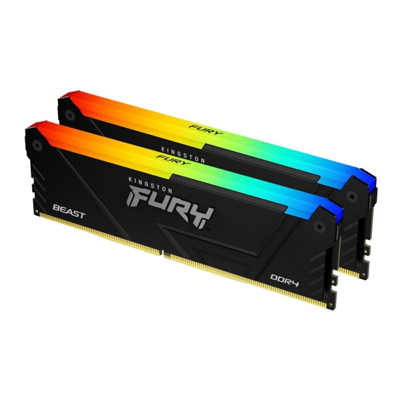 Памет 64GB (2x32GB) DDR4 3600MHz, Kingston FURY Beast RGB, KF436C18BB2AK2/64, 1.35V Намаления и отстъпки ЧеренПетък 3