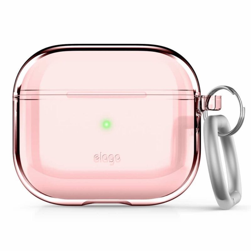 Защитен калъф Elago AirPods 3 Clear Hang Case, за Apple AirPods 3, силиконов, с карабинер, розов Намаления и отстъпки ЧеренПетък 3