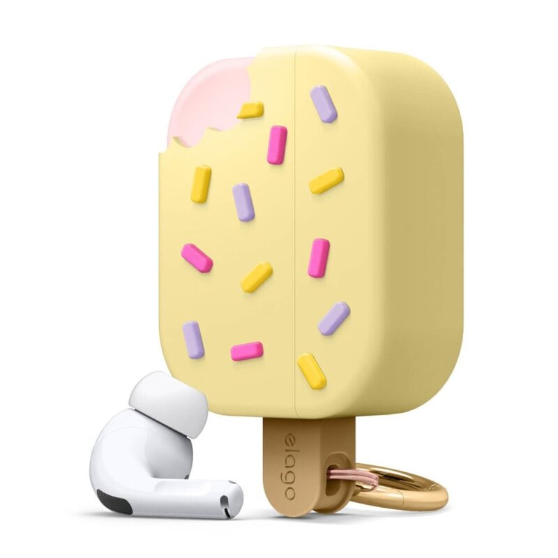 Защитен калъф Elago Ice Cream Design, за Apple Airpods Pro,силиконов, с карабинер, жълт Намаления и отстъпки ЧеренПетък 3