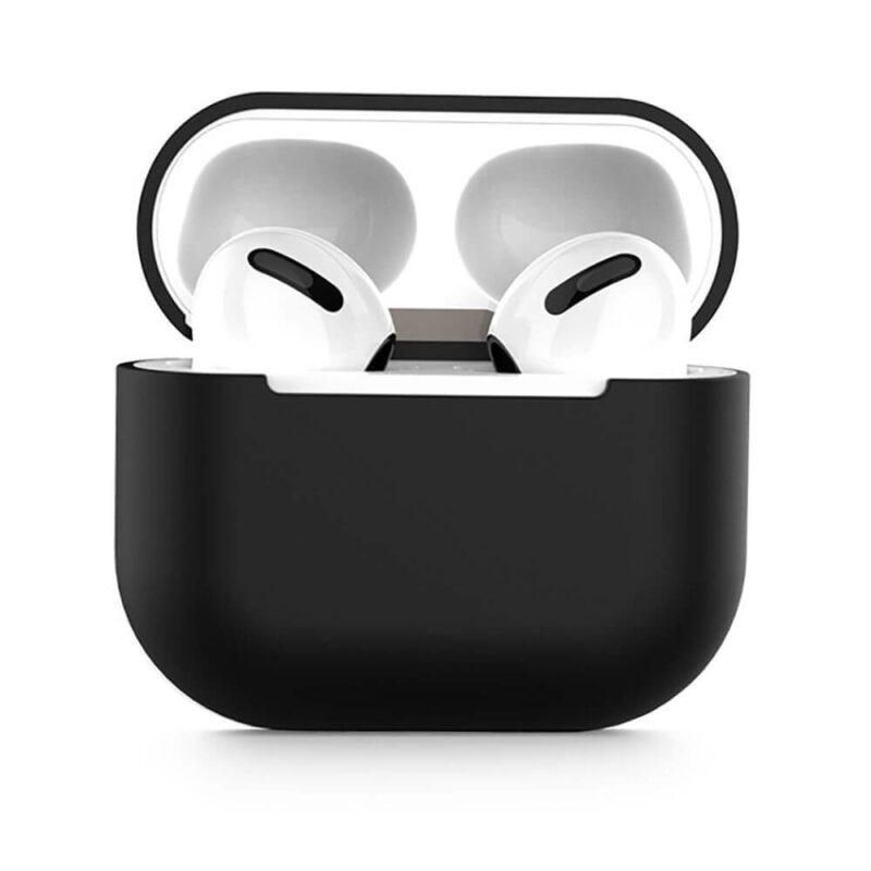 Защитен калъф Tech-Protect Icon TPU Case, за Apple AirPods 3, силиконов, безжично зареждане, черен Намаления и отстъпки ЧеренПетък 3