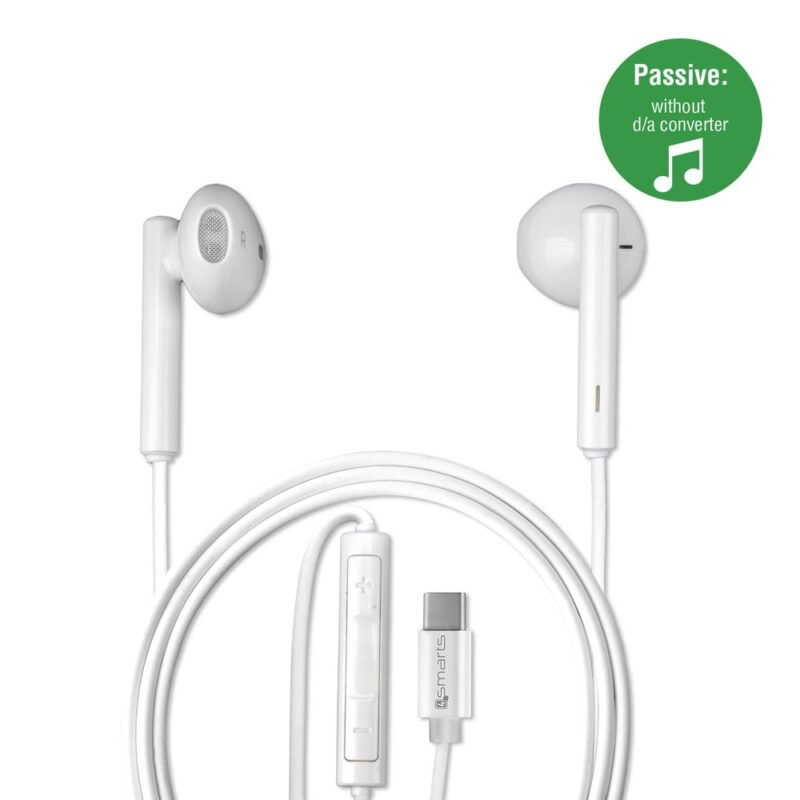 Слушалки 4smarts Stereo Harmony (4S468527), USB C, микрофон, бели Намаления и отстъпки ЧеренПетък 3
