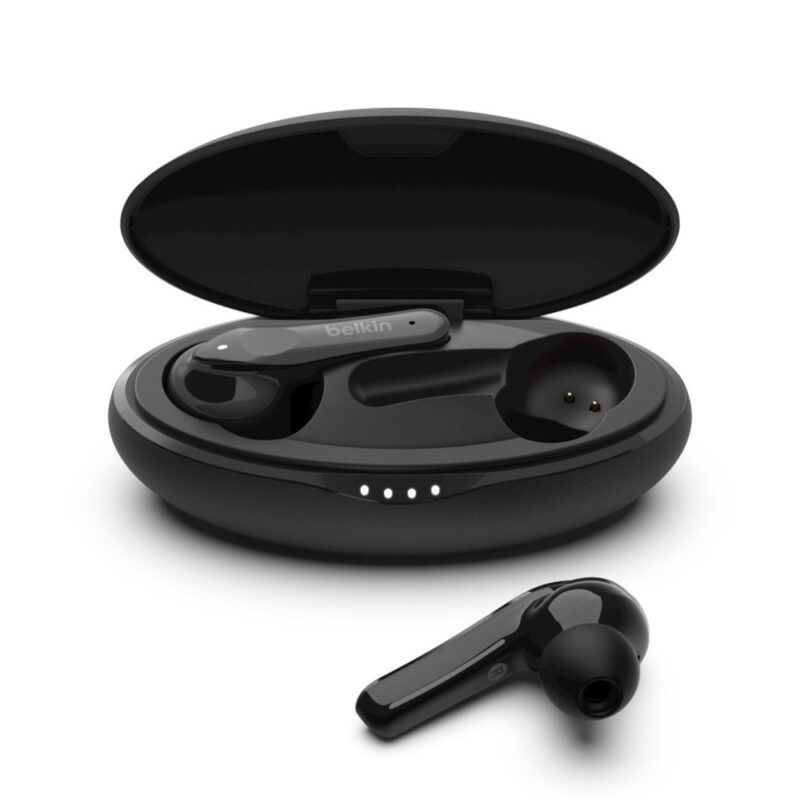 Слушалки Belkin SOUNDFORM Move Plus, безжични, Bluetooth, микрофон, тип „тапи“, до 5 часа време на работа, IPx5, черни Намаления и отстъпки ЧеренПетък 3