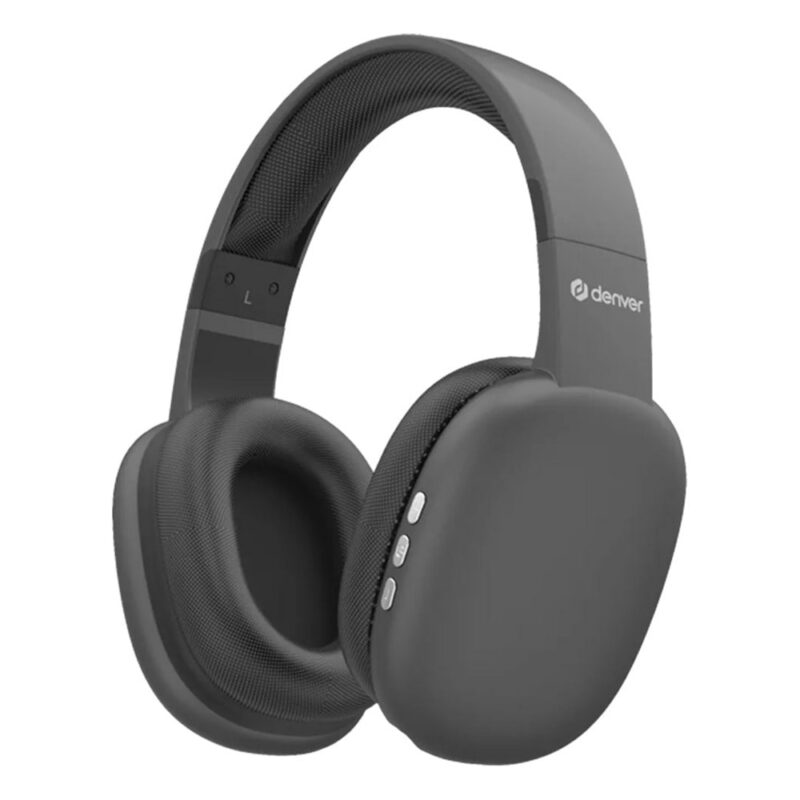 Слушалки Denver BTH-252, безжични, микрофон, Bluetooth, до 10 часа време на работа, сиви Намаления и отстъпки ЧеренПетък 3