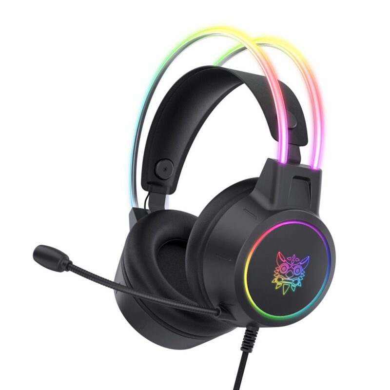 Слушалки Onikuma X15 Pro, микрофон, USB, 3.5mm жак, гейминг, LED подсветка, черни Намаления и отстъпки ЧеренПетък 3