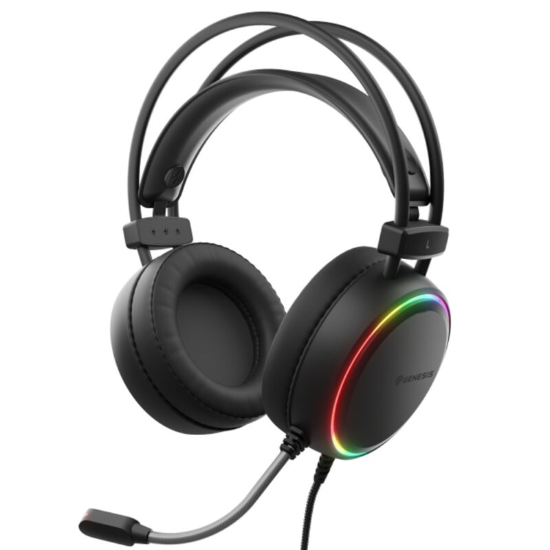 Слушалки Genesis Neon 613, микрофон, USB, 3.5mm жак, 50mm драйвери, гейминг, черни Намаления и отстъпки ЧеренПетък 3