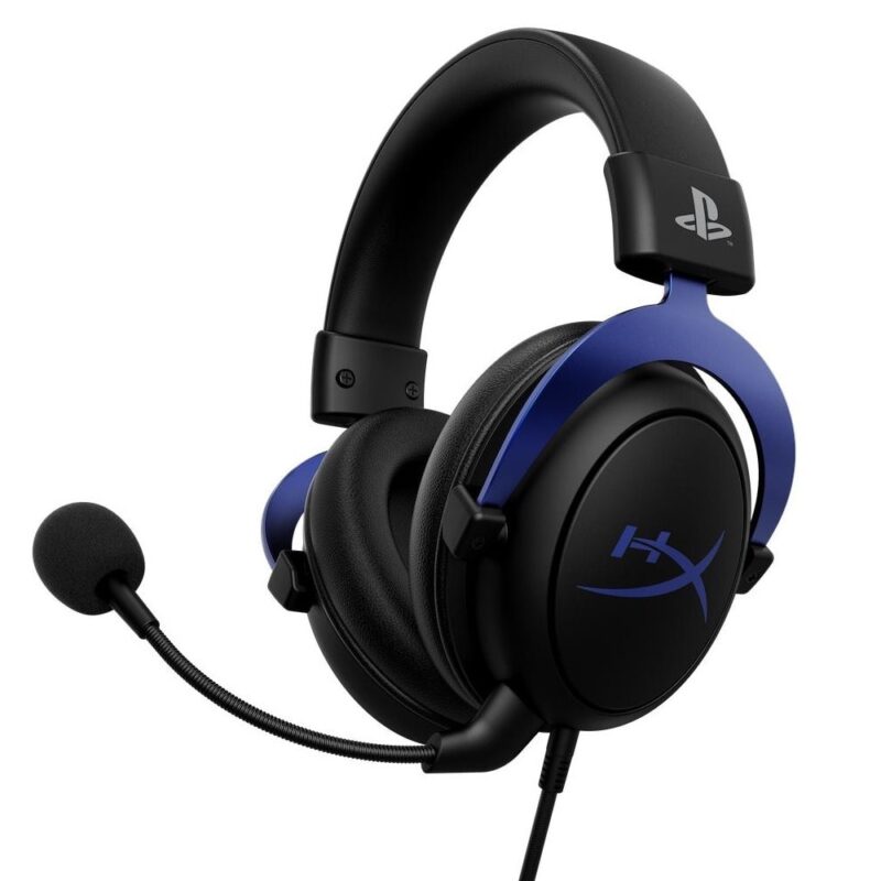 Слушалки HyperX Cloud Blue Playstation (HHSC2-FA-BL/E), микрофон, Convenient in-line audio controls, Detachable noise cancellation microphone, черно/сини Намаления и отстъпки ЧеренПетък 3