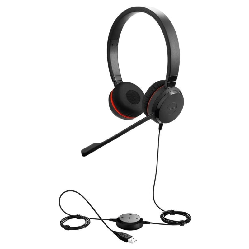 Слушалки Jabra Evolve 20 UC Stereo USB Headband Special Edition, UC сертифицирани, пасивно неутрализиране на шумa, USB, черни Намаления и отстъпки ЧеренПетък 3