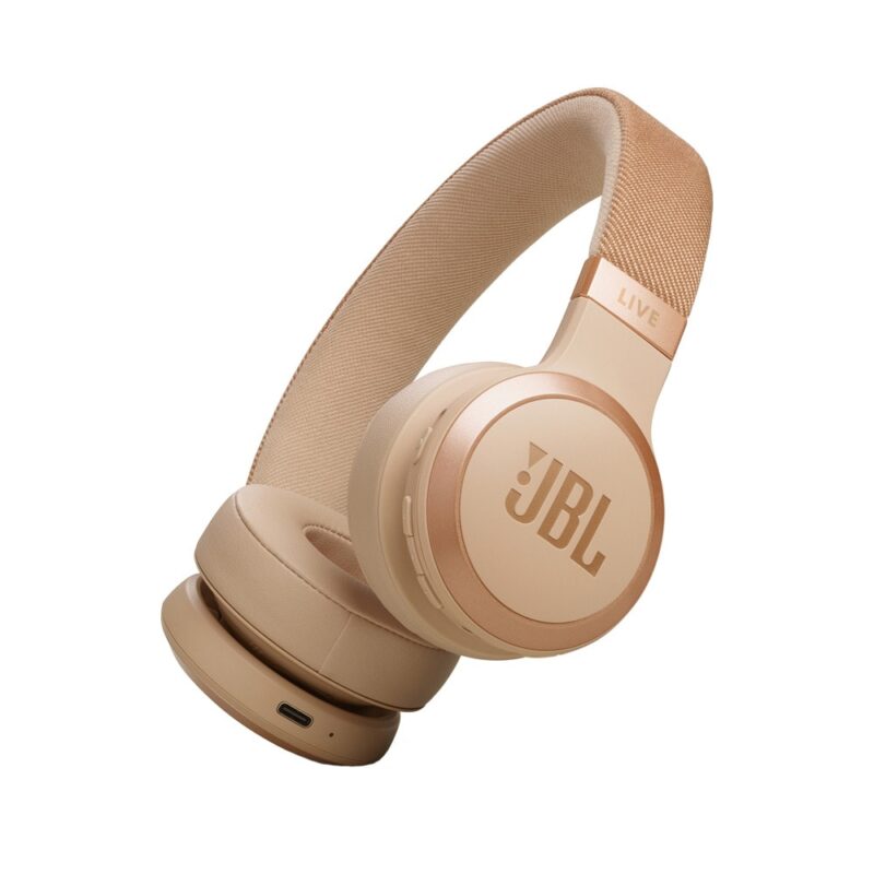 Слушалки JBL Live 670NC, жични/безжични, Bluetooth, микрофон, ANC шумопотискане, 40mm драйвери, до 50 часа време на работа, Spatial Sound, кафяви Намаления и отстъпки ЧеренПетък 3