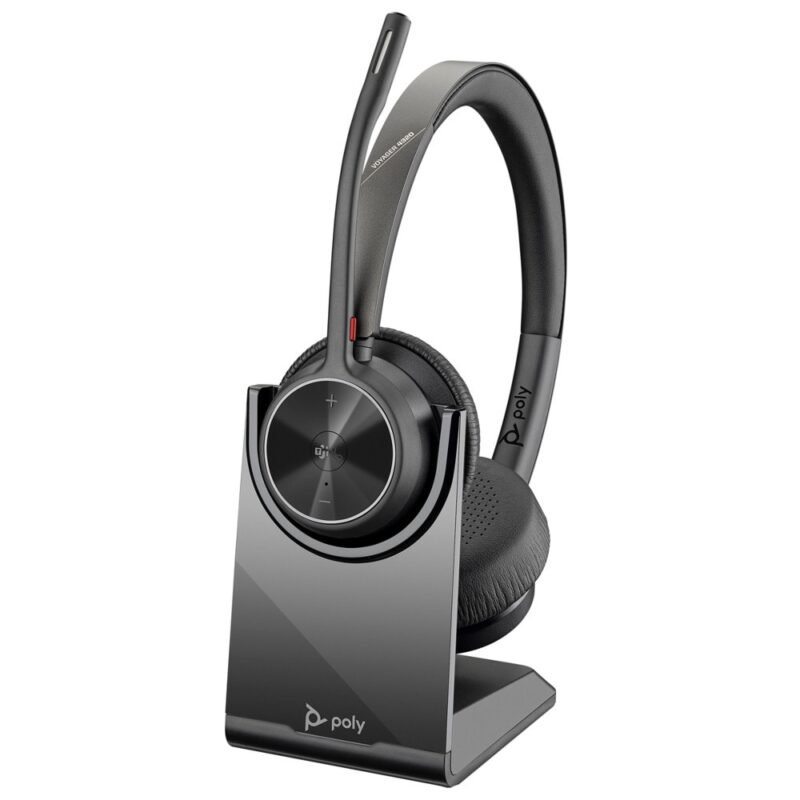 Слушалки Plantronics Voyager 4320 UC(218476-02), безжични/жични, Bluetooth, USB, микрофон, зареждаща стойка, обхват до 50 метра, Wireless, черни Намаления и отстъпки ЧеренПетък 3
