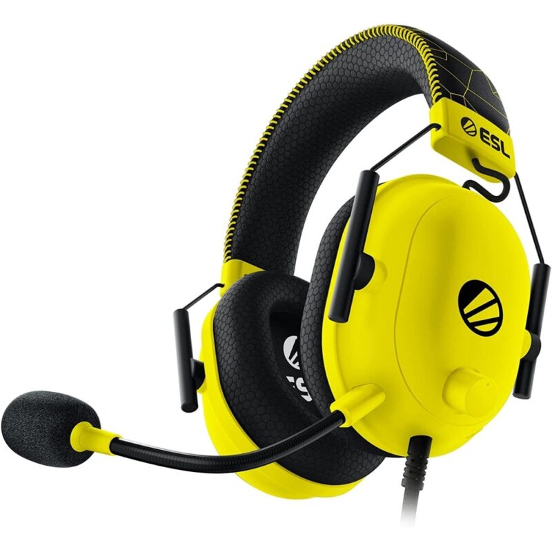 Слушалки Razer Blackshark V2 ESL (RZ04-03230500-R3M1), микрофон, THX Spatial Audio, USB аудио карта, 3.5mm жак, 50mm говорители, жълти Намаления и отстъпки ЧеренПетък 3