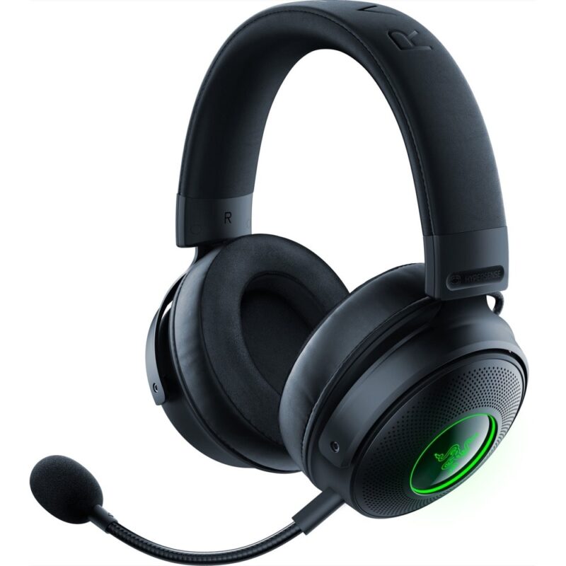 Слушалки Razer Kraken V3 Pro (RZ04-03460100-R3M1), безжични/жични, Wireless, AUX, гейминг, микрофон, 50мм Triforce говорители, контрол на звука и mute бутон, 7.1 Surround Sound THX … Намаления и отстъпки ЧеренПетък 3