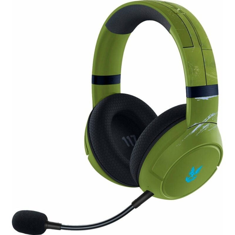 Слушалки Razer Kaira Pro Halo Infinite (RZ04-03470200-R3M1), безжични, микрофон, Bluetooth 5.0, до 20 часа време на работа, съвместими с PC и Xbox, 50mm драйвери, Razer Chroma RGB … Намаления и отстъпки ЧеренПетък 3