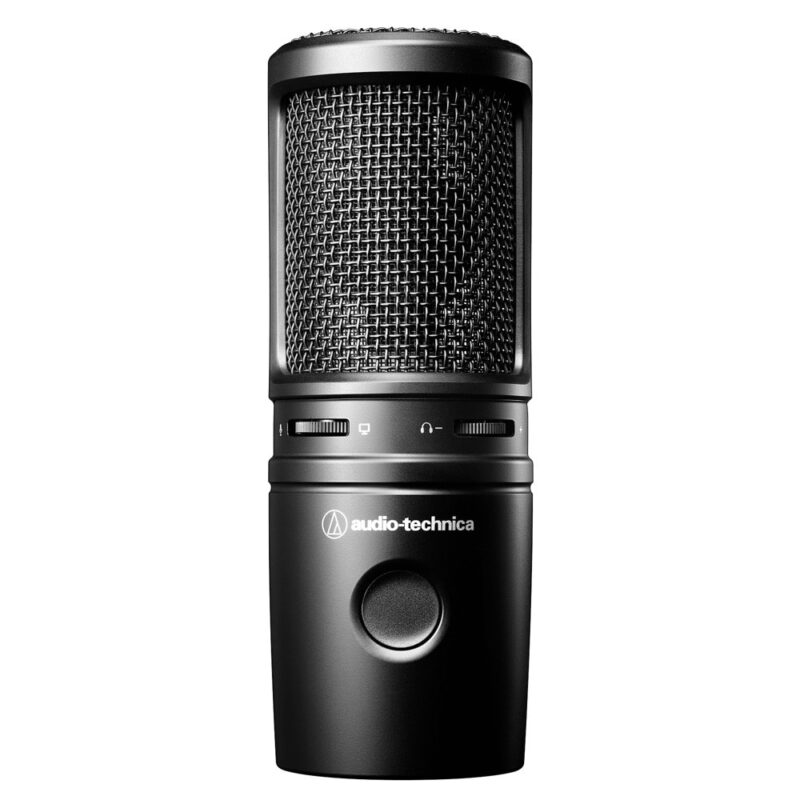 Микрофон Audio-Technica AT2020USB-X, кондензаторен, кардиоиден, LED подсветка, 24-bit/96kHz запис, USB-C, Jack 3.5mm, черен Намаления и отстъпки ЧеренПетък 3