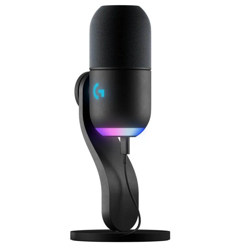 Микрофон Logitech Yeti GX (988-000569), суперкардиоиден, динамичен, RGB подсветка, 24-bit/96kHz, USB, черен Намаления и отстъпки ЧеренПетък 3