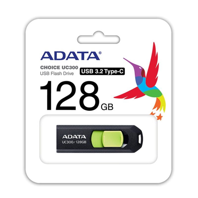 Памет 128GB USB Flash Drive, A-Data UC300, USB 3.2 Gen 1 Type-C, черно-зелена Намаления и отстъпки ЧеренПетък 3