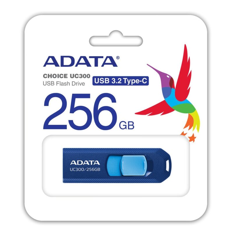 Памет 256GB USB Flash Drive, A-Data UC300, USB 3.2 Gen 1 Type-C, синя Намаления и отстъпки ЧеренПетък 3