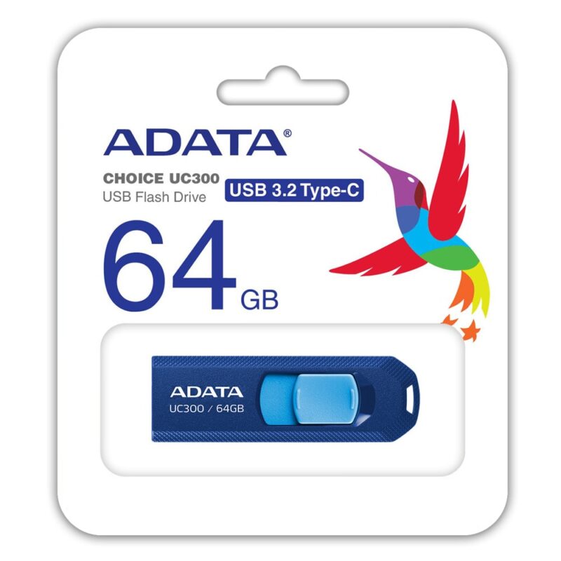 Памет 64GB USB Flash Drive, A-Data UC300, USB 3.2 Gen 1 Type-C, синя Намаления и отстъпки ЧеренПетък 3