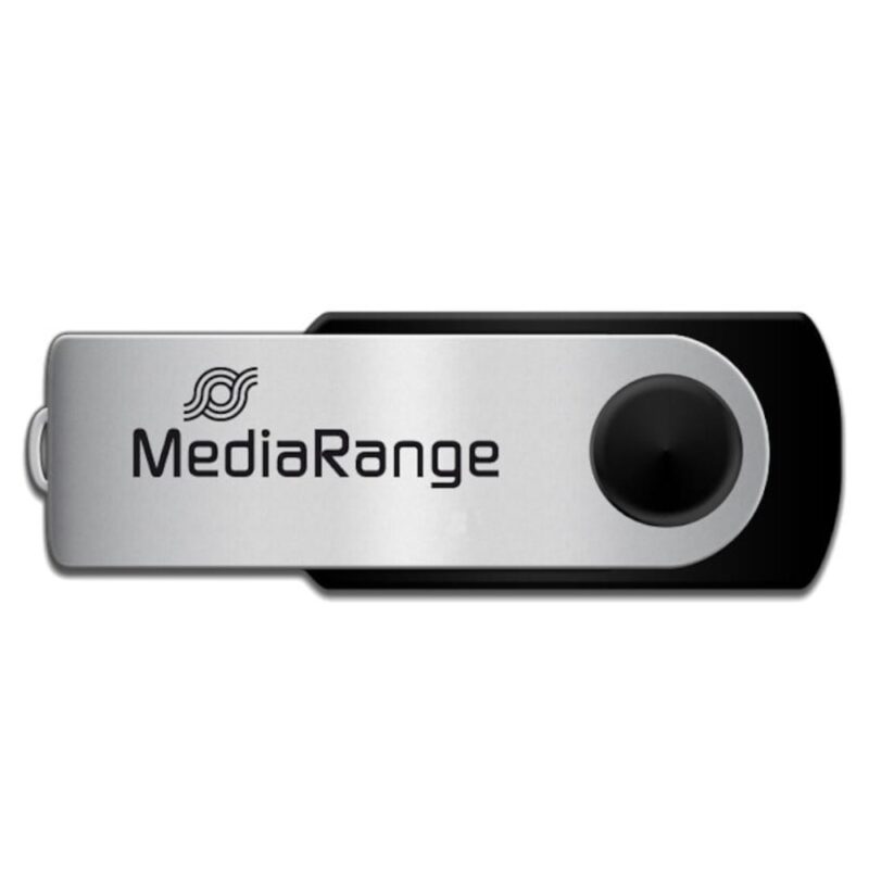 Памет 64GB USB Flash Drive, MediaRange MR912, USB 2.0, черно-сива Намаления и отстъпки ЧеренПетък 3
