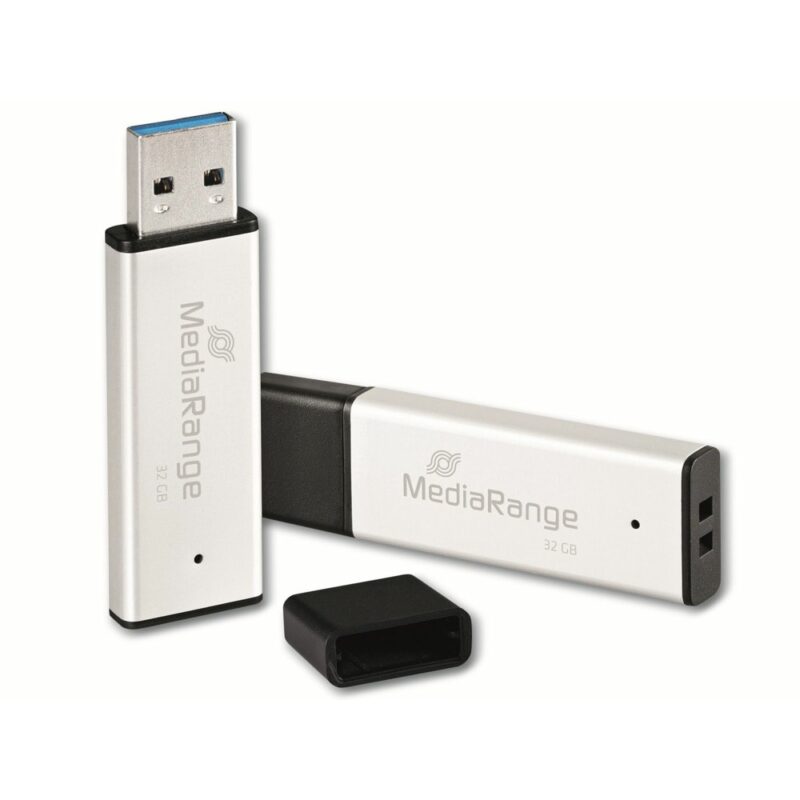 Памет 128GB USB Flash Drive, MediaRange MR1902, USB 3.2 Gen 1, сребриста Намаления и отстъпки ЧеренПетък 3