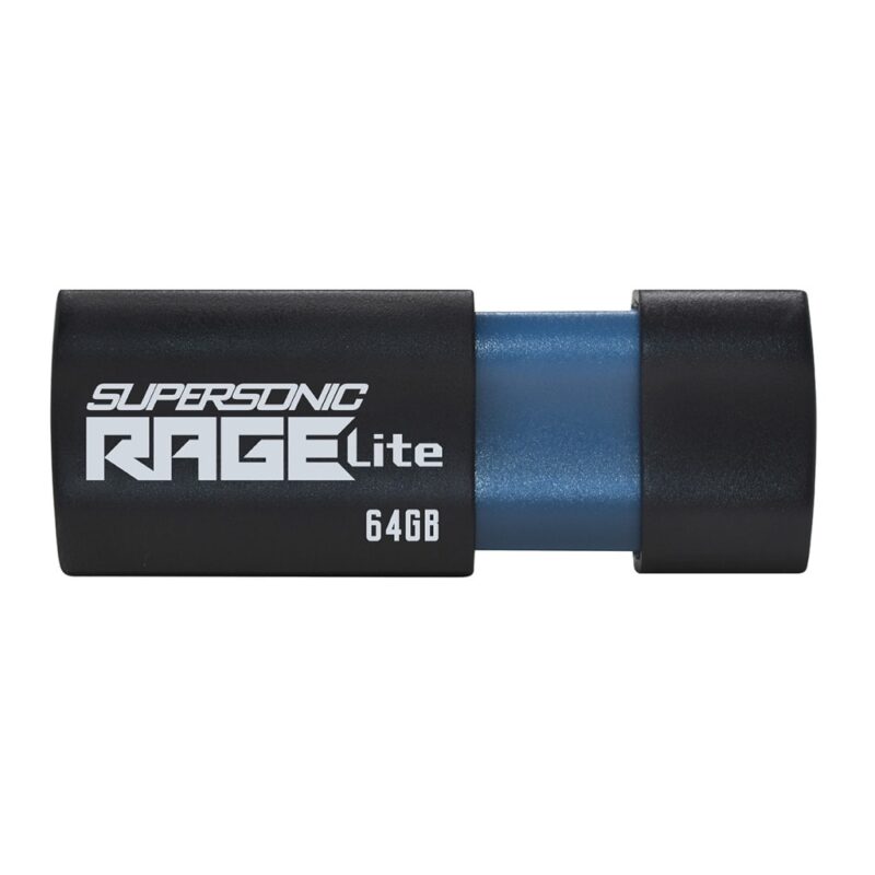 Памет 64GB USB Flash Drive, Patriot Supersonic Rage Lite (PEF64GRLB32U), USB 3.2, черна Намаления и отстъпки ЧеренПетък 3