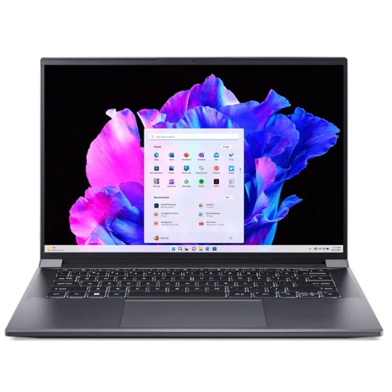 Лаптоп Acer Swift X SFX14-71G-70TE (NX.KMPEX.006)(сив), четиринадесетядрен Intel Core i7-13700H 2.4/5.0GHz, 14.5″ (36.83cm) WQXGA+ OLED 120Hz Glare дисплей & GF RTX 3050 6GB, (HDMI), 16GB LPDDR5, 1TB SSD NVMe, 2x USB … Намаления и отстъпки ЧеренПетък 3