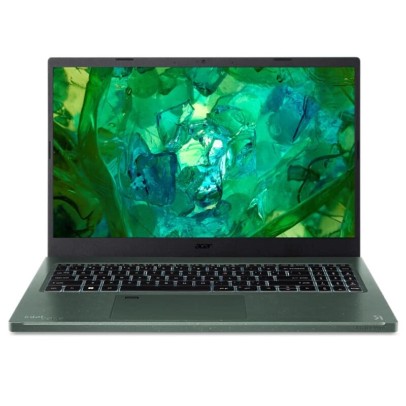 Лаптоп Acer Aspire Vero AV15-53P-56U4 (NX.KN5EX.00H)(зелен), десетядрен Intel Core i5-1335U 1.3/4.6GHz, 15.6″ (39.62cm) Full HD IPS Anti-Glare дисплей, (HDMI), 16GB LPDDR5, 512GB SSD NVMe, 2x USB 3.2 Gen 2 Type-C, No OS … Намаления и отстъпки ЧеренПетък 3