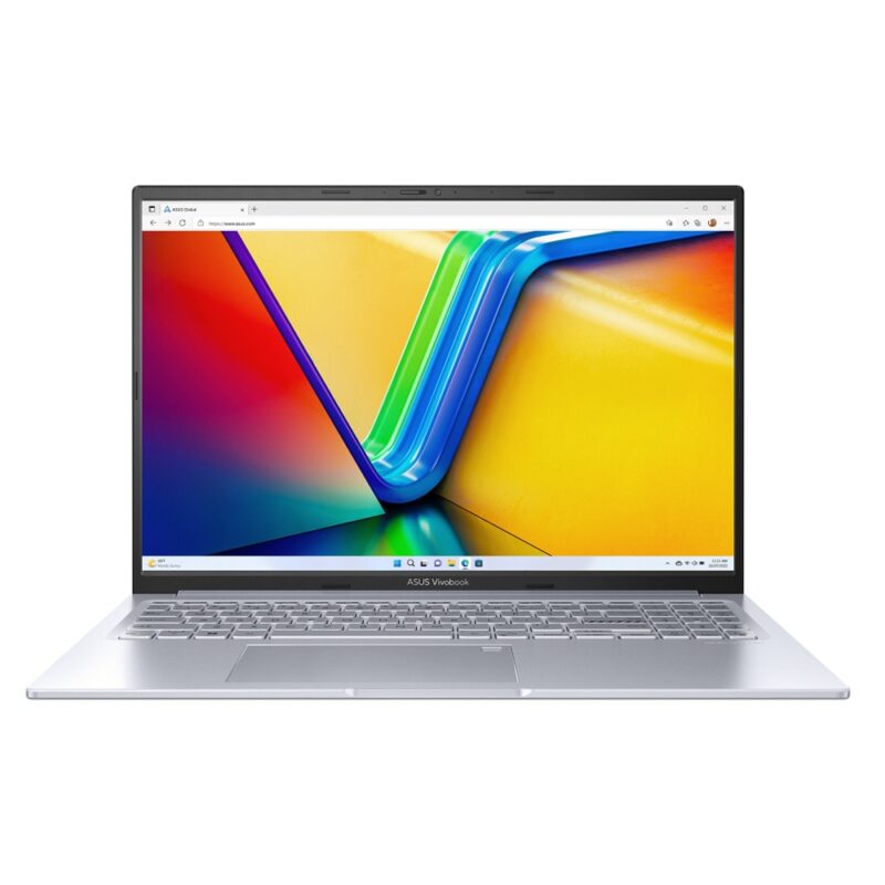 Лаптоп Asus Vivobook 16X OLED K3604VA-L731W (90NB1072-M003K0)(сребрист), дванадесетядрен Intel Core i7-1360P 2.2/5.0GHz, 16″ (40.64cm) 4K OLED дисплей, (HDMI), 16GB DDR4, 1TB SSD NVMe, 1x USB 3.2 Gen 1 Type-C … Намаления и отстъпки ЧеренПетък 3