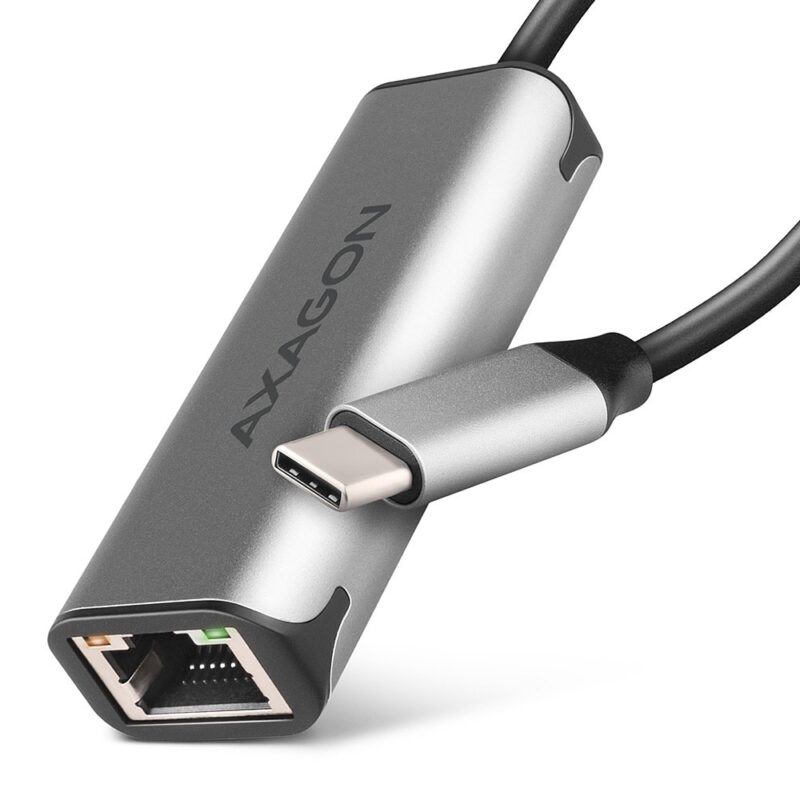 Мрежови адаптер AXAGON ADE-25RC, от USB-C(м) към 1x 10/100/1000/2500 RJ45, сив Намаления и отстъпки ЧеренПетък 3